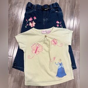Vintage 90s Disney Princess Cinderella 2 Piece Outfit size 5